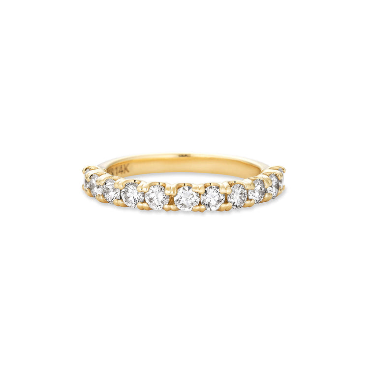 Stunning 0.9 TCW Round Moissanite Stones Half Eternity Wedding Band 1