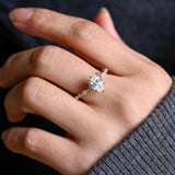 Stunning 4.0 CT Pear Moissanite Engagement Ring with Pave Design 9