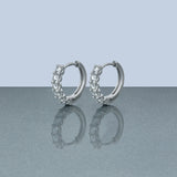 1.0 TCW Round Cut Moissanite Huggies Earrings in Gold 7
