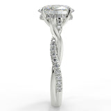 Stunning 2.11 CT Oval Moissanite Engagement Ring with Hidden Halo & Twisted Pave Design 7
