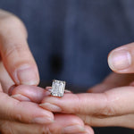 Stunning 1.0 - 2.0 CT Emerald Moissanite Engagement Ring With Cathedral Design 2