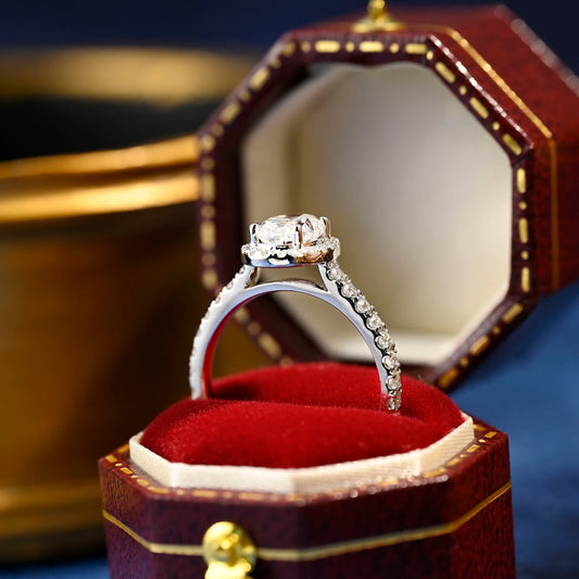 3.0 CT Oval Shaped Moissanite Halo Pave Engagement Ring 2