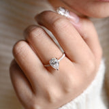 Stunning 1.0 - 2.0 CT Pear Moissanite Engagement Ring with Pave Design 6