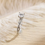 Stunning 2.0 CT Round Moissanite Engagement Ring with Twisted Pave Design 6