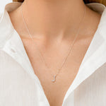 Round Cut Cubic Zirconia in 925 Sterling Silver Necklace 4