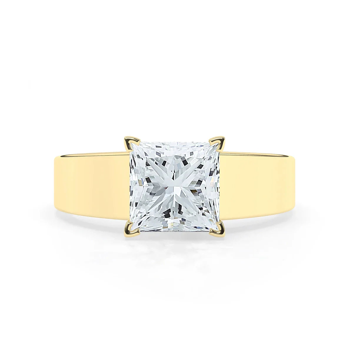 Stunning 3.0 CT Princess Moissanite Men's Wedding Band with Solitaire Design 1