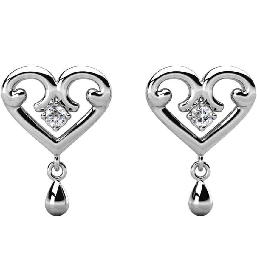 Round Cut Cubic Zirconia in 925 Sterling Silver Earrings 1
