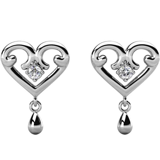 Round Cut Cubic Zirconia in 925 Sterling Silver Earrings 1