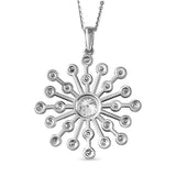 Round Cut Cubic Zirconia in 925 Sterling Silver Necklace 5