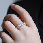 Stunning 0.3 TCW Oval Moissanite Stones Half Eternity Wedding Band 6