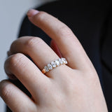 Stunning 0.3 TCW Oval Moissanite Stones Half Eternity Wedding Band 6
