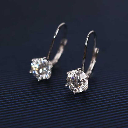 Round Cut Cubic Zirconia in 925 Sterling Silver Earrings 8