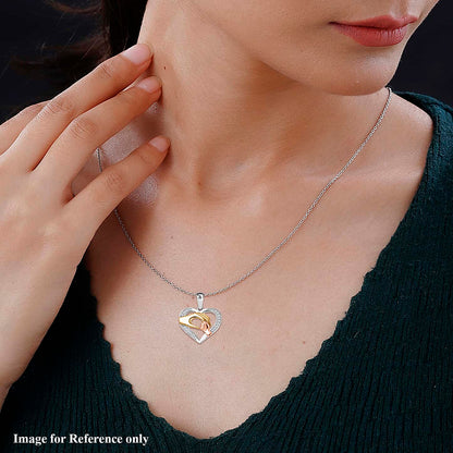 Round Cut Cubic Zirconia in 925 Sterling Silver Necklace 3