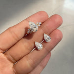 Stunning 1.50 CT Pear Moissanite Engagement Ring with Cluster Design 9