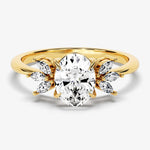Stunning 1.50 CT Oval Moissanite Engagement Ring with Cluster Design 1