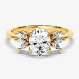 Stunning 1.50 CT Oval Moissanite Engagement Ring with Cluster Design 1