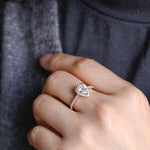 Stunning 1.0 - 2.0 CT Pear Moissanite Engagement Ring with Pave & Halo Design 4