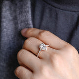 Stunning 1.0 - 2.0 CT Pear Moissanite Engagement Ring with Pave & Halo Design 4