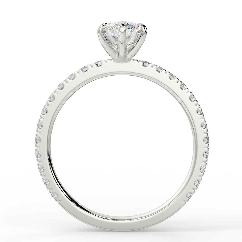 Stunning 1.05 CT Marquise Moissanite Engagement Ring with Pave Design 6