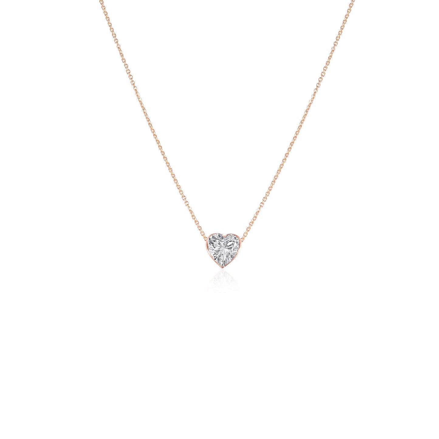 2.0 CT Heart Moissanite Diamond Solitaire Pendant Necklace in Solid Gold 1