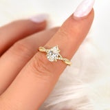 Stunning 1.50 CT Pear Moissanite Engagement Ring with Twisted Pave Design 10