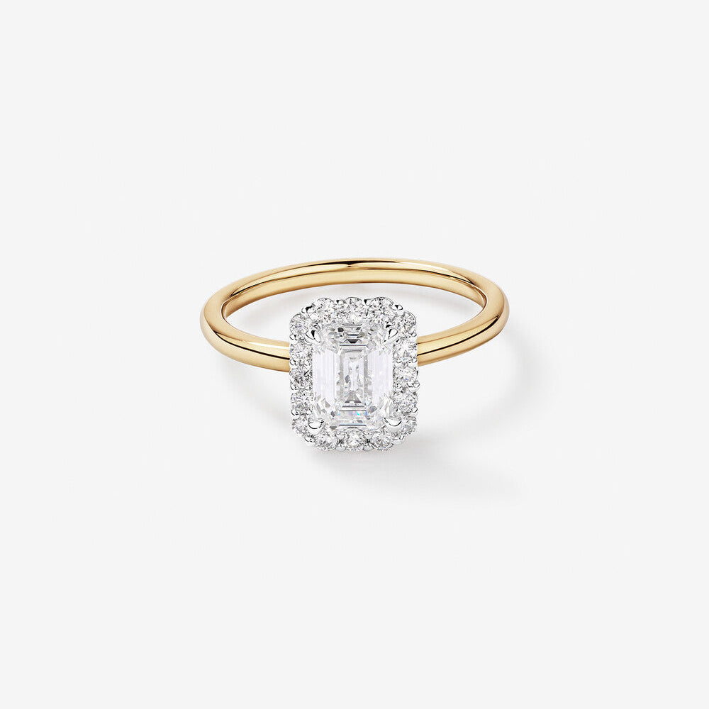 Stunning 1.46 CT Emerald Moissanite Engagement Ring with Halo Design 1