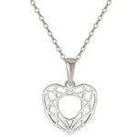 Round Cut Cubic Zirconia in 925 Sterling Silver Necklace 1