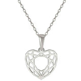 Round Cut Cubic Zirconia in 925 Sterling Silver Necklace 1