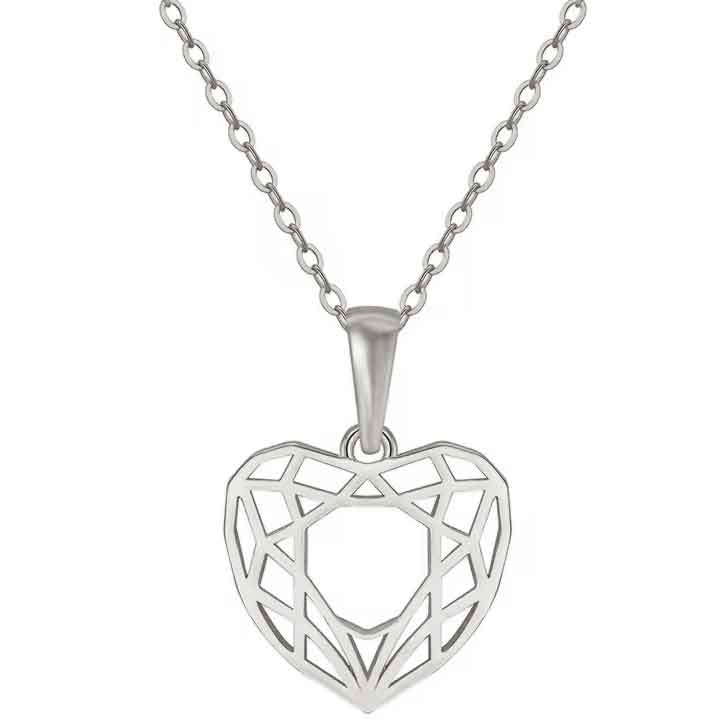 Round Cut Cubic Zirconia in 925 Sterling Silver Necklace 1