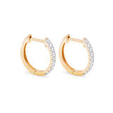 1.0 TCW Round Cut Moissanite Pave Huggie Earrings in Gold 5