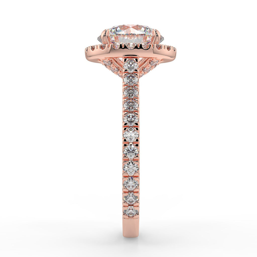 Stunning 2.0 CT Round Moissanite Engagement Ring with Halo & Pave Design 10