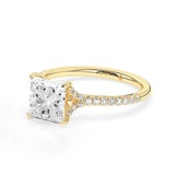 Stunning 2.0 CT Princess Moissanite Engagement Ring with Split Shank Design 6