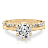 Stunning 1.0- 2.0 CT Round Moissanite Engagement Ring with Tulip Design 2