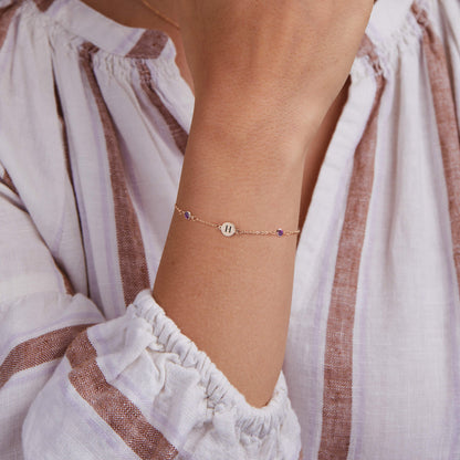 1.0 TCW Round Amethyst Lab Made Diamond- February Birthstone Bracelets 2