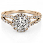 Stunning 1.0- 2.0 CT Round Moissanite Engagement Ring with Halo & Split Shank Design 1