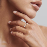 Stunning 1 TCW Pear Moissanite Stones Half Eternity Wedding Bands 4
