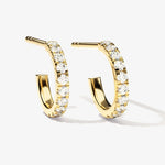 0.50 TCW Round Cut Moissanite Hoops Earrings in Gold 1