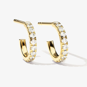 0.50 TCW Round Cut Moissanite Hoops Earrings in Gold