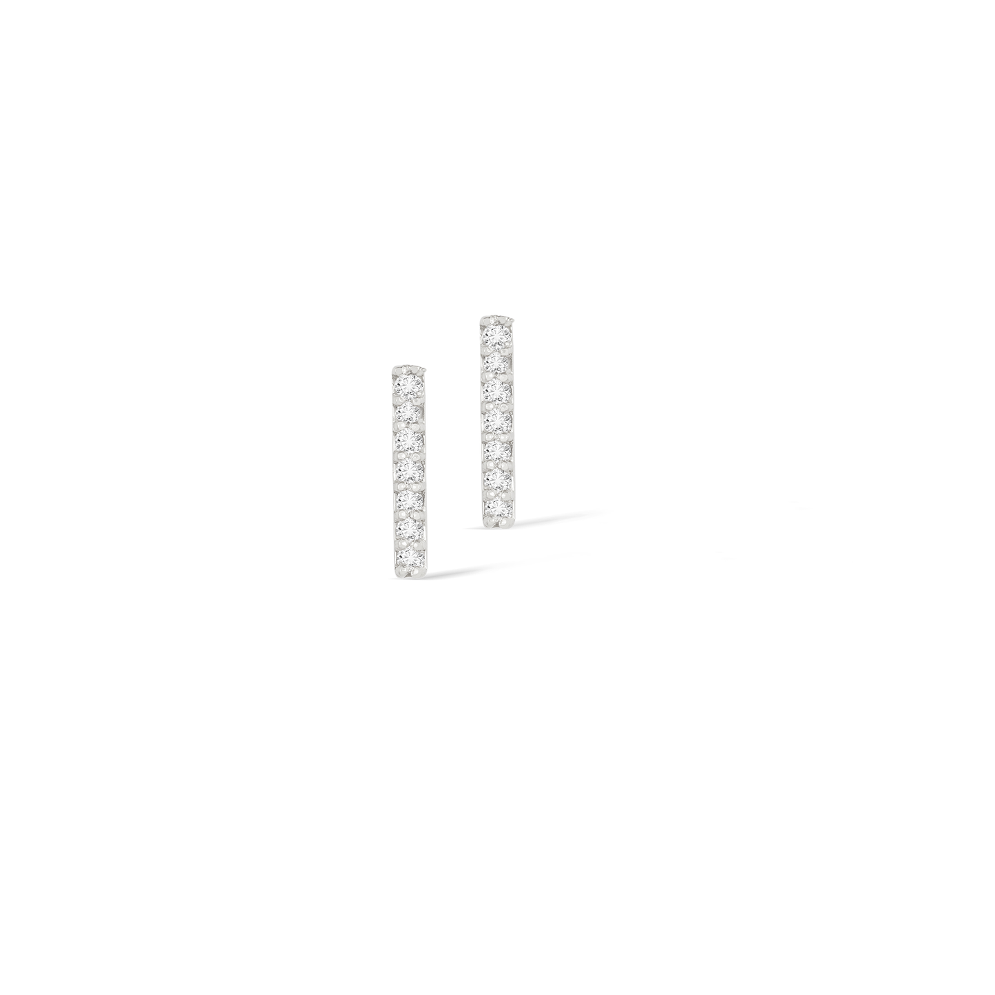 0.30 TCW Round Cut Moissanite Bar Stud Earrings in Gold 2