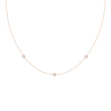 0.30 TCW Round Moissanite Diamond Floating Diamond Bezel Necklace in Solid Gold 6
