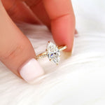 Stunning 2.80 CT Marquise Moissanite Engagement Ring with Hidden Halo Design 7