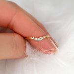 Stunning 0.06 TCW Round Moissanite Stones Curved Wedding Bands 5