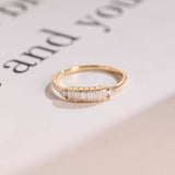 Stunning 0.2 TCW Round & Baguette Moissanite Stones Half Eternity Wedding Bands 1