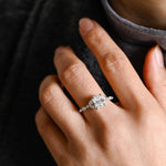 Stunning 1.0 - 2.0 CT Radiant Moissanite Engagement Ring with Double Shank & Pave Design 6