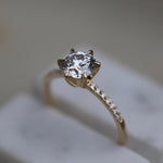 1.0 CT Round Cut Pave CVD E/VS1 Diamond Engagement Ring 2