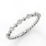 Stunning 0.15 TCW Round Moissanite Stones Beaded Wedding Bands 5