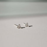 0.05 TCW Round Cut Moissanite Stud Earrings in Gold 1