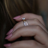 0.50 CT Round Cut Pave CVD F/VVS1 Diamond Engagement Ring 5