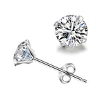 Round Cut Cubic Zirconia in 925 Sterling Silver Earrings 6