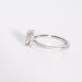 Classic 2.0 CT Oval Cut Moissanite Engagement Ring with Hidden Halo & Pave Design 6